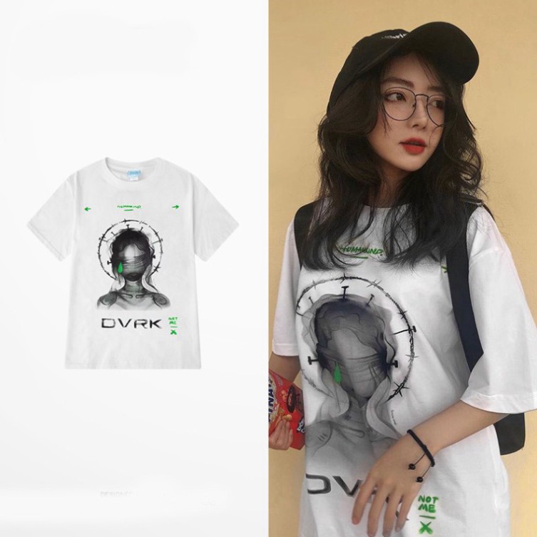 ÁO THUN, ÁO PHÔNG TAY LỠ UNISEX FORM RỘNG OVERSIZE NELLY DVRK ANIME M738 KL SHOP LANANHSHOP