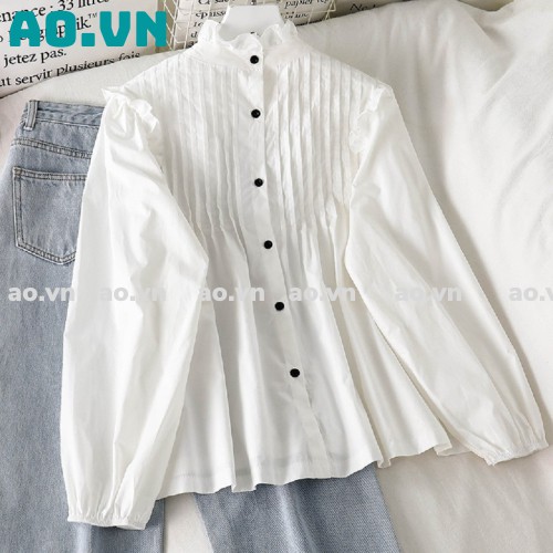{ao.vn} áo babydoll tiểu thư A254 cổ bèo ly ngực quảng châu Thời trang Xmin HIHISHOPHAHA | BigBuy360 - bigbuy360.vn