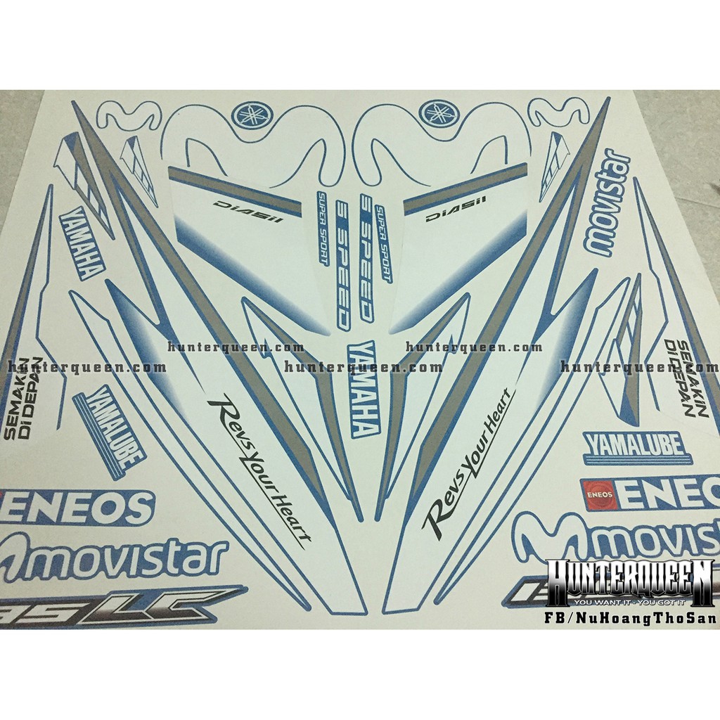 Tem rời Exciter 135 đời 2006-2009. Movistar dán xe xanh (khác đời hoặc màu xe thì khách nhớ inbox)