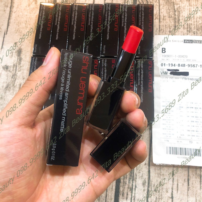 [Bill Duty Free] Son Shu Vỏ Đen Chữ Đỏ Shu Uemura Rouge Unlimited Amplified Matte