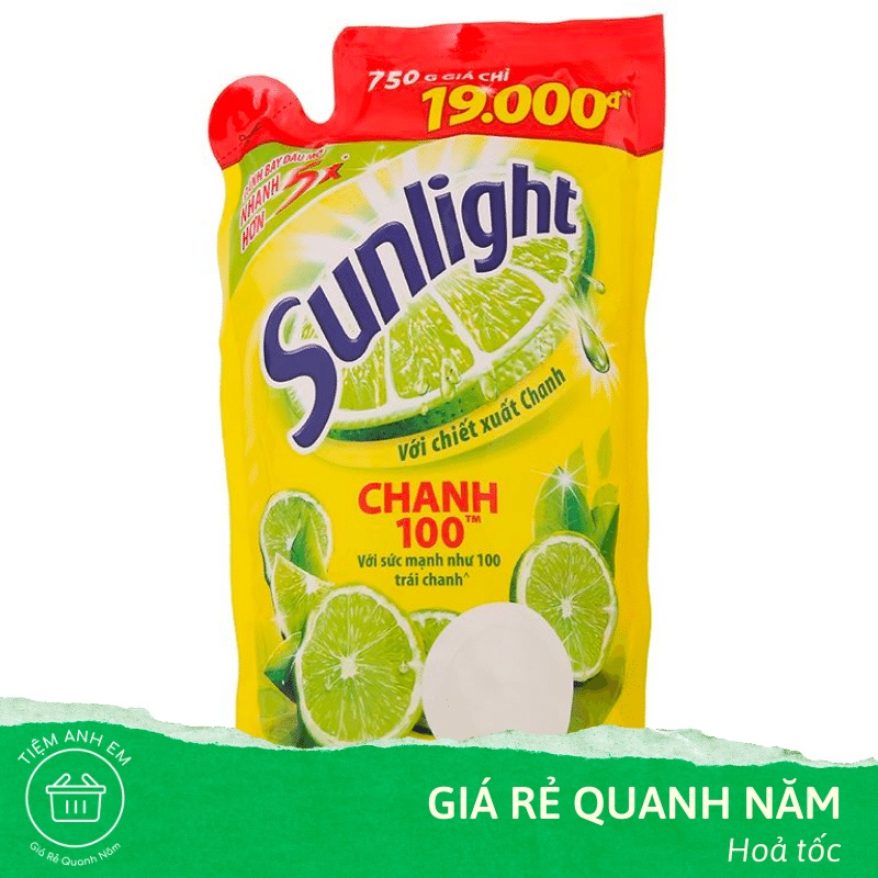 Nước rửa chén Sunlight chiết xuất chanh đánh bay dầu mỡ với sức mạnh như 100 trái chanh túi 725ml