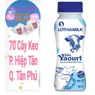 Sữa chua uống thanh trùng Long Thành Lothamilk 180ml có đường