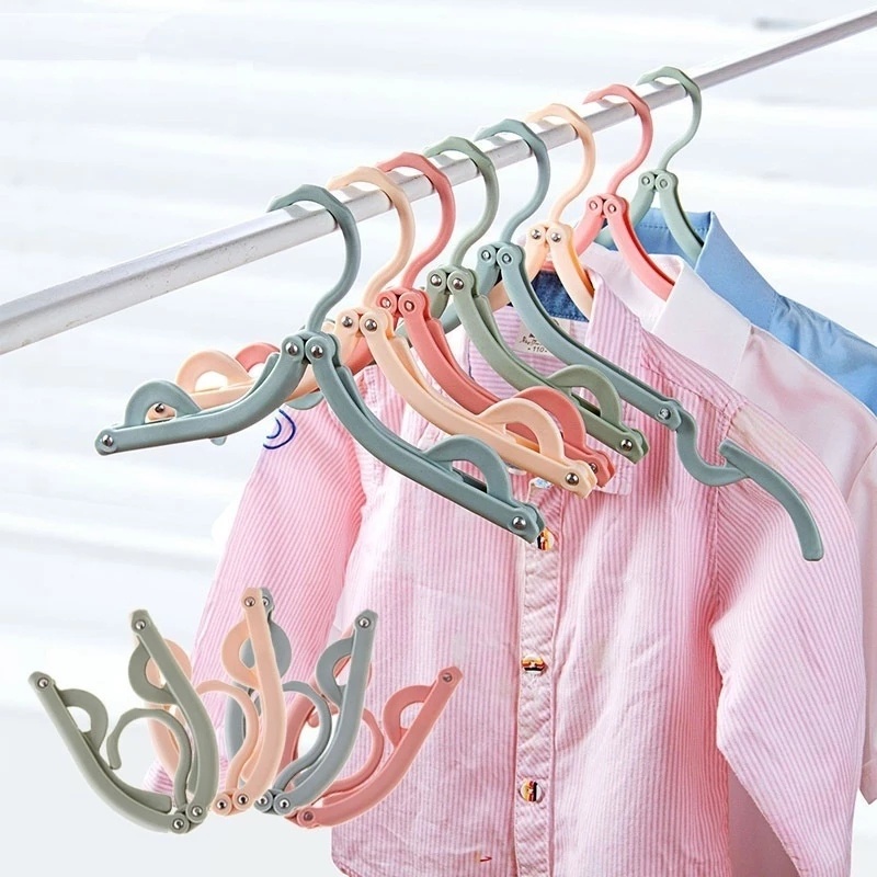 Móc Treo Quần Áo Chống Trượt Bằng Nhựa Có Thể Gấp Gọn Tiện Dụng