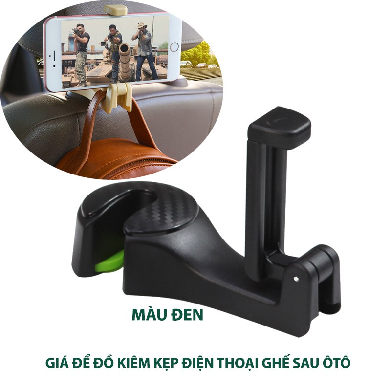 ⚡CAO CẤP⚡ Móc Treo Đồ Gắn Sau Ghế Xe Ô Tô Tiện Dụng - Kẹp Điện Thoại