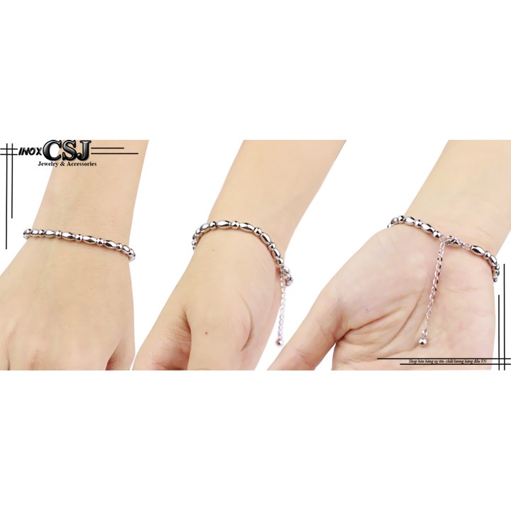 Lắc tay bi tròn hình hạt gạo nhỏ xinh