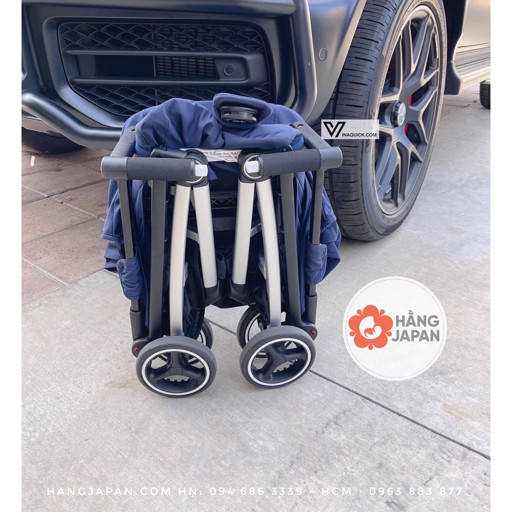 Xe đẩy CYBEX EEZY S TWIST +2/Melio TPE Deep Black chiều xoay 360 cho bé từ sơ sinh tới 25kg