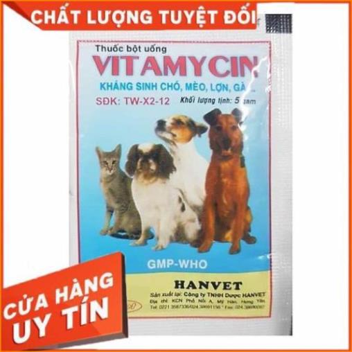 combo 3 gói hỗ trợ Vitamycin điều tr ị đi ngoài, hô h ấp cho chó mèo