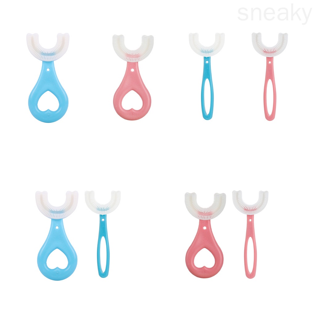 [Hàng mới về] Bàn chải đánh răng trẻ em bằng silicon hình chữ U tiện lợi