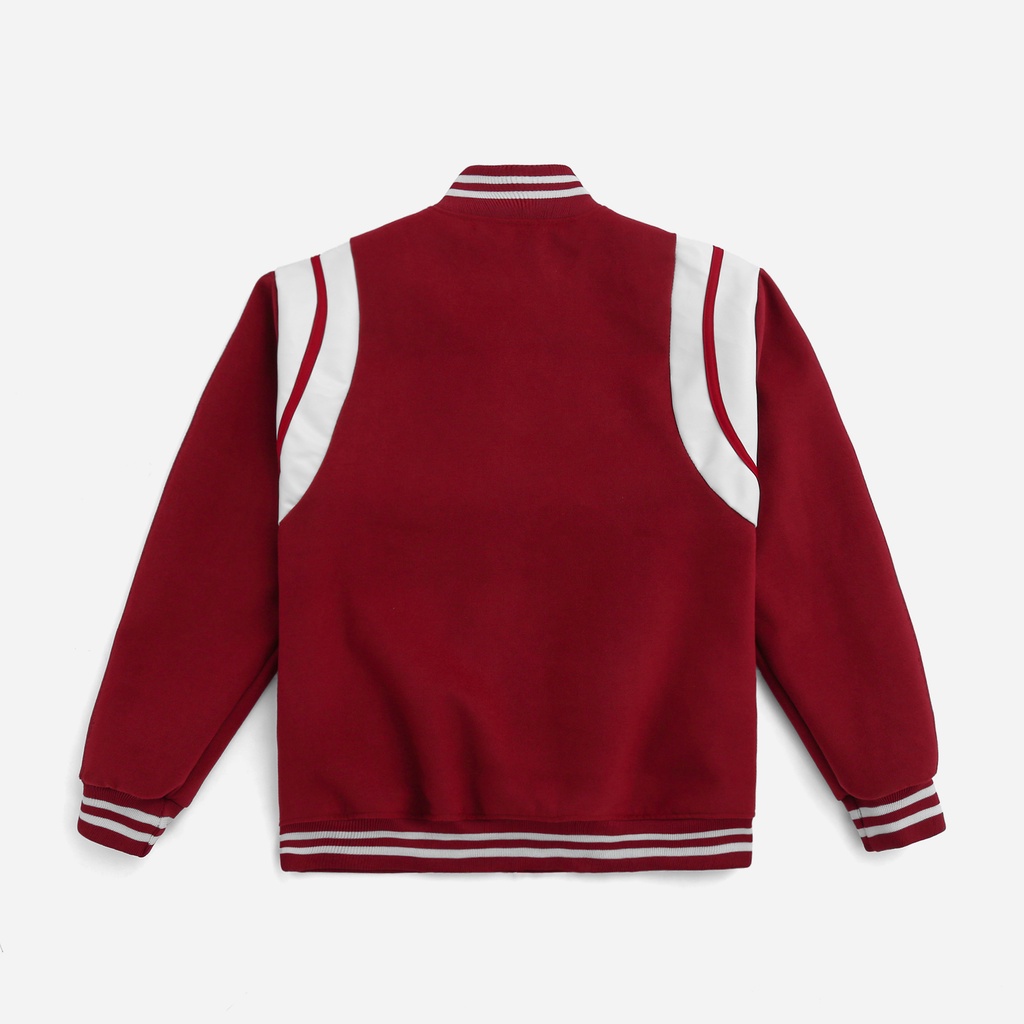 Áo khoác Bomber Varsity Teddy Đỏ, Xanh chất nỉ dạ 2 lớp có lót dù BOTEE