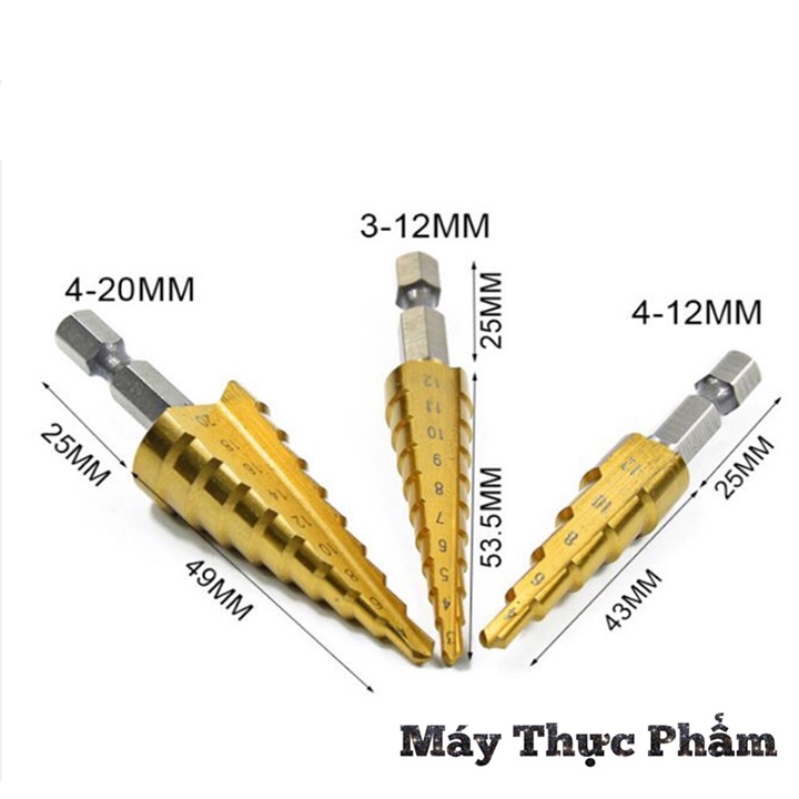 Mũi Khoan Tháp Thép Gió HSS Mạ Titan Khoan Nhôm, Nhựa, Gỗ