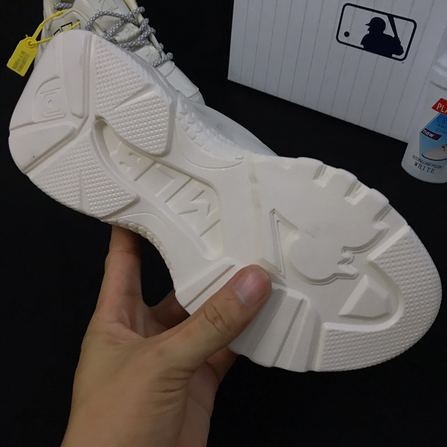 Tặng Hộp &amp; Lọ vệ sinh giày - Giày thể thao sneaker nam nữ MLB NY vàng, size 36-43.    .