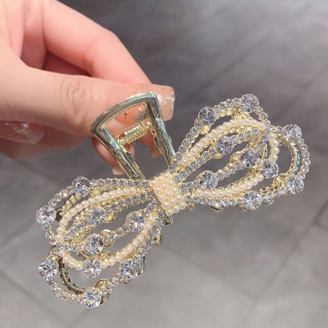 Kẹp Tóc Đính Đá Và Ngọc Trai Thời Trang Hàn Quốc Cho Nữ