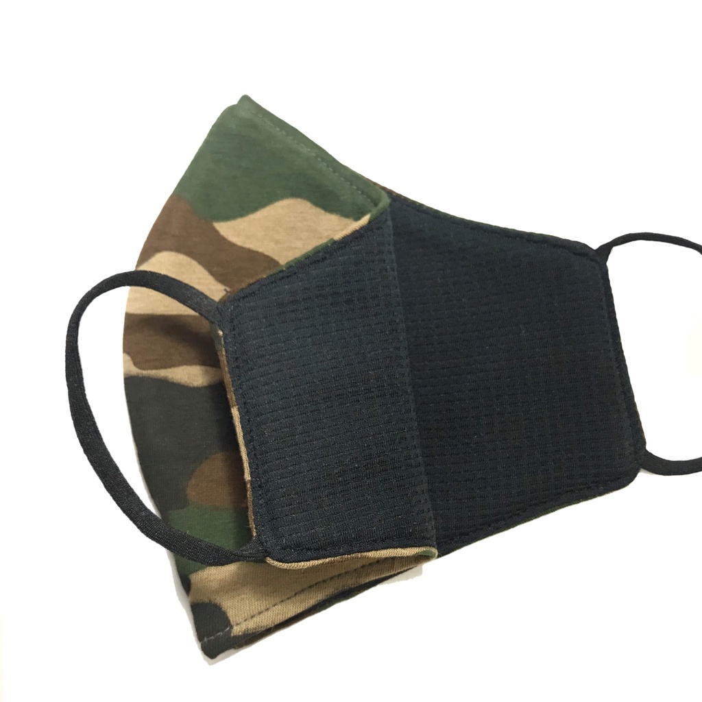 Khẩu trang vải cotton 5 tặng 1 Rằn Ri Camo Azumikichi vừa mềm mịn sang, khau trang 3D 2 lớp dành cho nam giới đàn ông A5