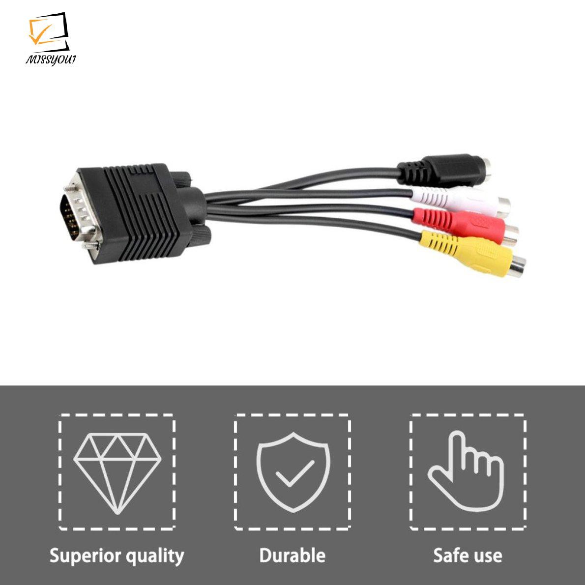 Cáp Chuyển Đổi Từ Cổng Vga Sang S-Video Av Và 3 Rca