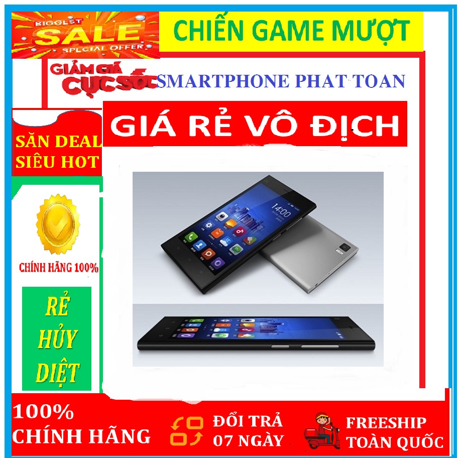 XIAOMI MI 3 - XIAOMI MI3 ram 2G/16G Fullbox - BH 1 đổi 1 .Chiến PUBG - FREE FIRE - LIÊN QUÂN mượt.