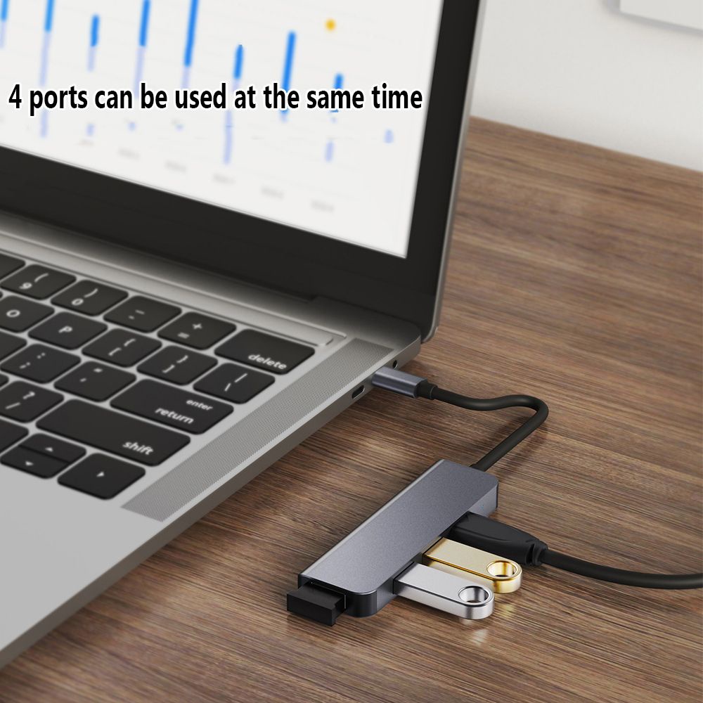 Hub chia 4 cổng USB 3.0 5Gbps tốc độ cao bằng hợp kim nhôm cho laptop&lt;br&gt;