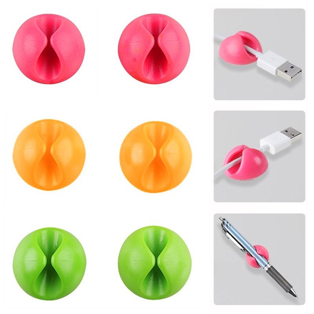 Set 6 Kẹp Cố Định Dây Cáp Máy Tính / TV / Laptop Tiện Dụng