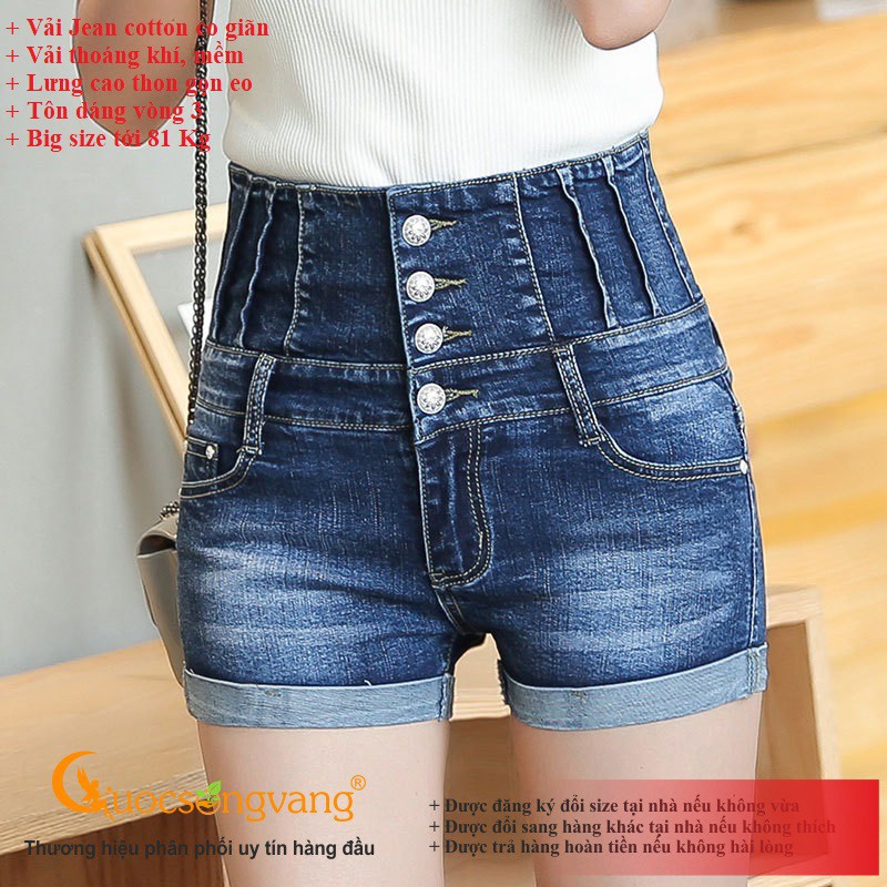 Quần short nữ thắt dây quần short jean lưng cao GLQ066 Cuocsongvang