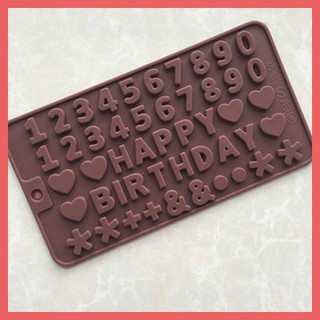 [Giảm giá sốc] Khuôn silicon đổ socola, rau câu happy birthday và chữ số