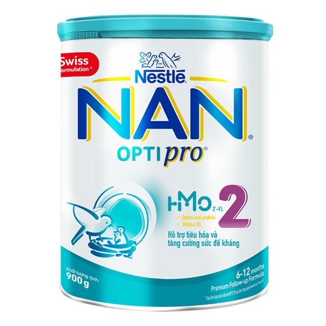 Sữa bột NAN optipro số 2 900gr (mẫu mới bổ sung HMO cho trẻ 6-12 tháng tuổi)