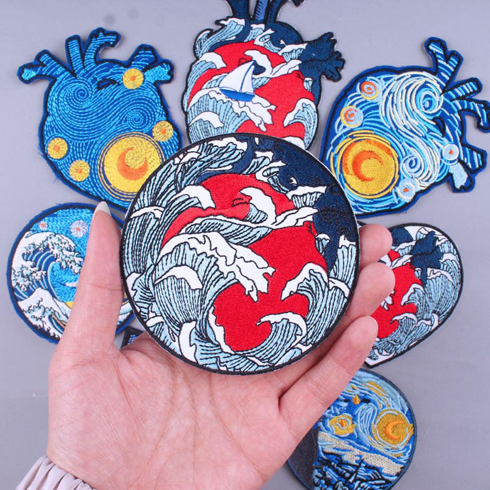LILYES Sticker Ủi Thêu Hình Tranh Van Gogh
