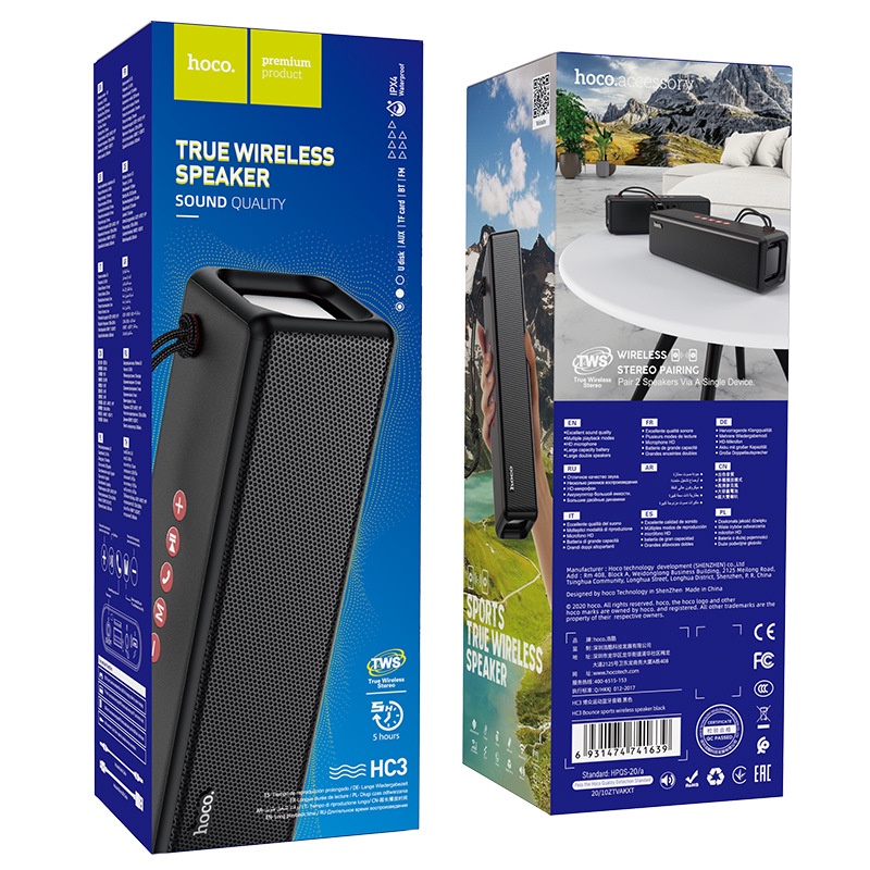 Loa bluetooth Mini HOCO HC3 Cao Cấp, Chống Nước IPX4 Pin Khủng Cho Máy Tính Laptop PC BH 12 Tháng