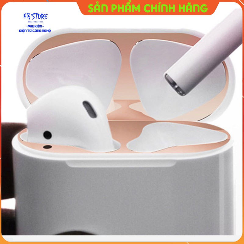 Miếng Dán Kim Loại Chống Bám Bẩn Bảo Vệ AirPods 1-2-Pro - Miếng Dán Kim Loại Bảo Vệ Hộp Sạc Tai Nghe Luôn Như Mới