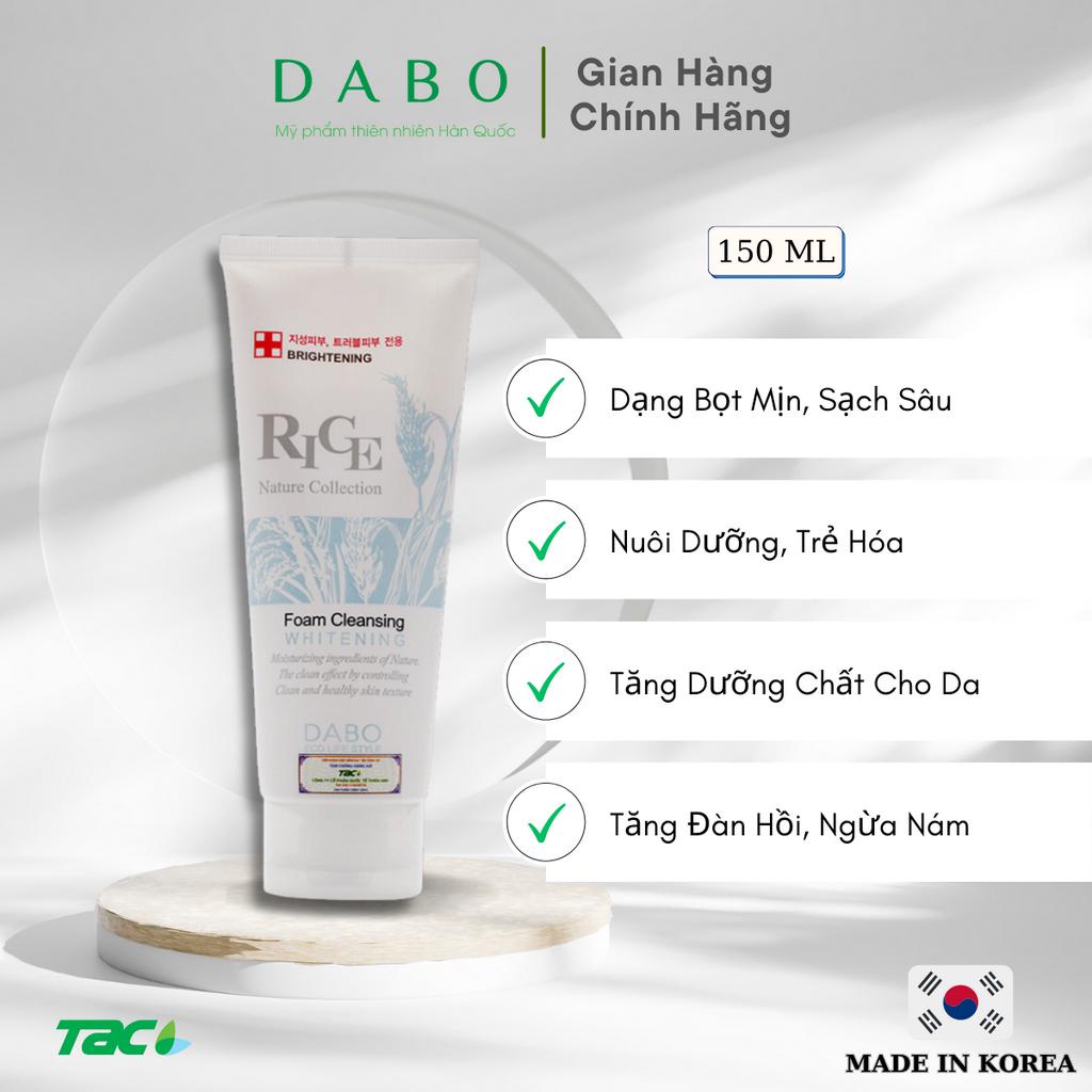 Sữa rửa mặt tinh chất gạo làm sáng da Dabo Rice Foam Cleansing 150ml