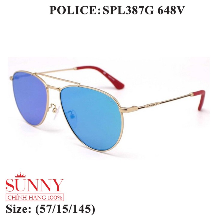 Kính mát chính hãng Police SPL387G màu sắc thời trang, thiết kế dễ đeo bảo vệ mắt