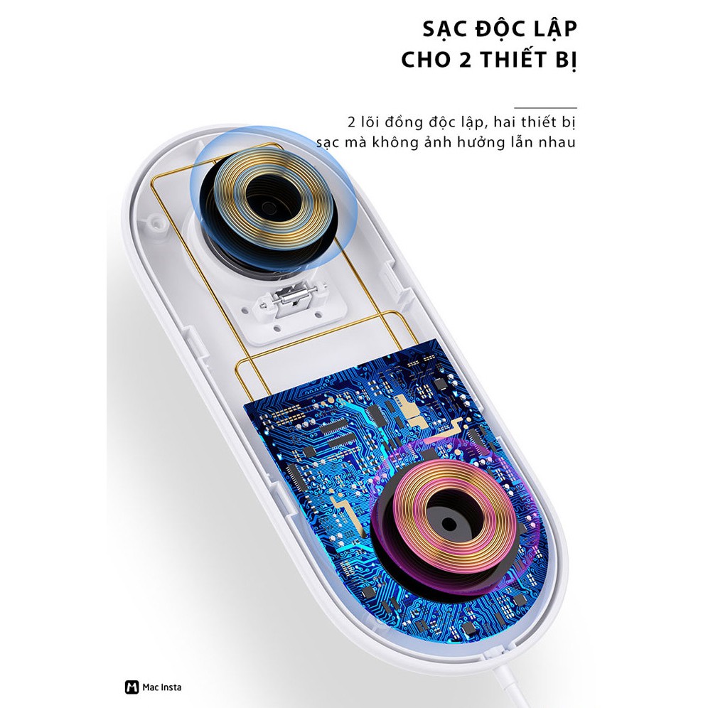 ĐẾ SẠC NHANH 2IN1 CHO IPHONE VÀ APPLE WATCH - USAMS