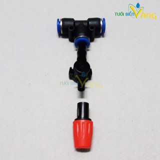 15 béc tưới phun sương cam có van áp kèm tê 8mm