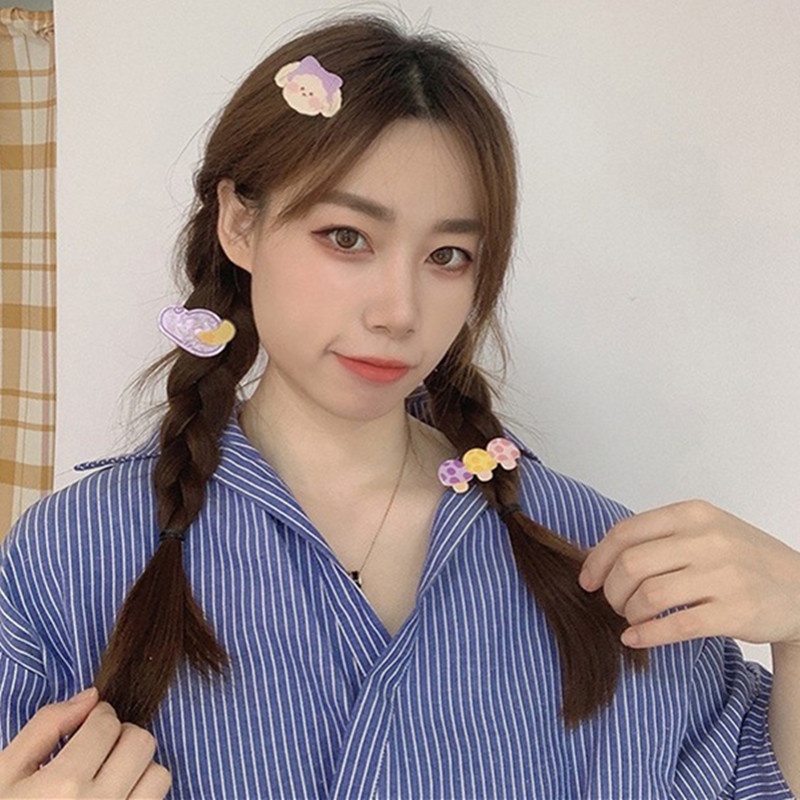 Set 2 / 3 Kẹp Tóc Hình Hoa / Động Vật Dễ Thương Cho Bé Gái