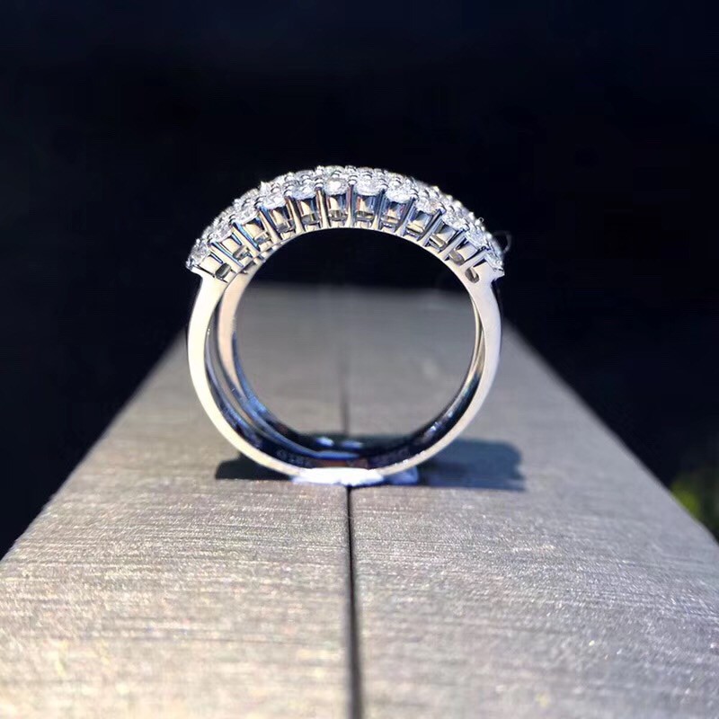 Nhẫn kim cương paguett nửa hàng kim AUN3500 TK-DIAMOND