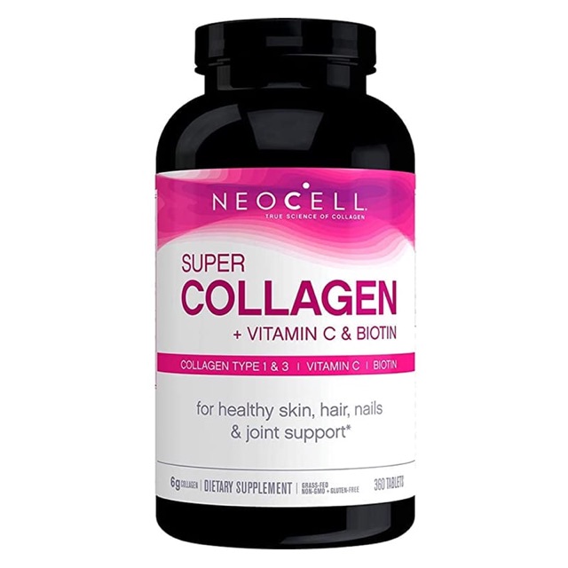 [Hàng Mỹ] Thực Phẩm Bổ Sung Super Collagen Neocell +C 6000 Mg type 1 - 3 Neocell Collagen