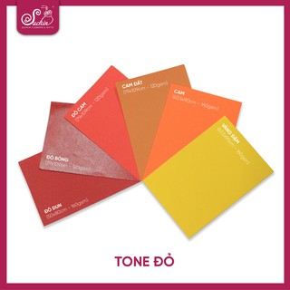Giấy mỹ thuật làm hoa tone đỏ