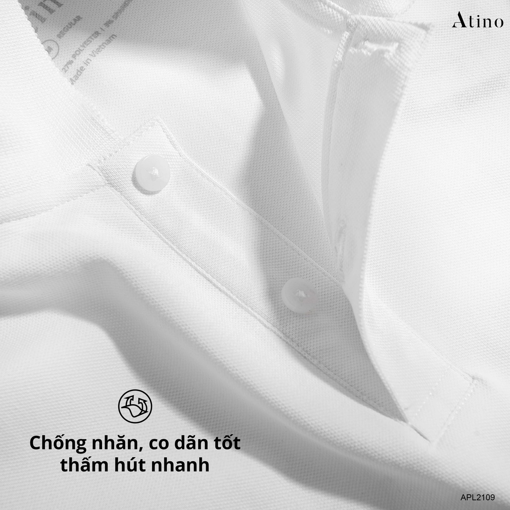 Áo Polo Nam ELEGANCE ATINO chữ nổi tinh tế vải cá sấu Cotton cao cấp thoáng mát chuẩn form PL2.3000