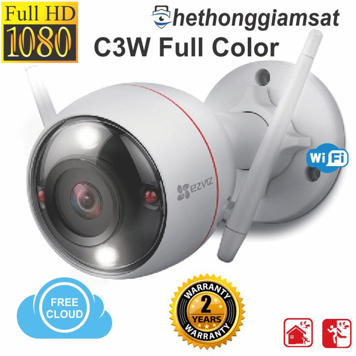 Camera EZVIZ C3W Color Night Vision 1080P 2MP (Phiên Bản Có Màu Bang Đêm), Camera Ezviz Chính Hãng, Bảo Hành 24 Tháng