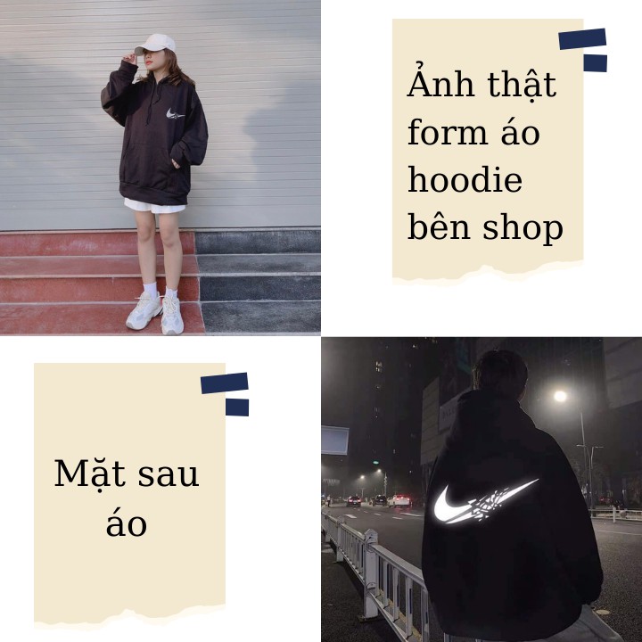 Áo Hoodie Form Rộng Tay Bồng Unisex Nam Nữ , Áo Nỉ Mũ Lót Bông Dày Đẹp In Logo Phản Quang Njk.e Siêu Chất Rô Store HD05 | BigBuy360 - bigbuy360.vn