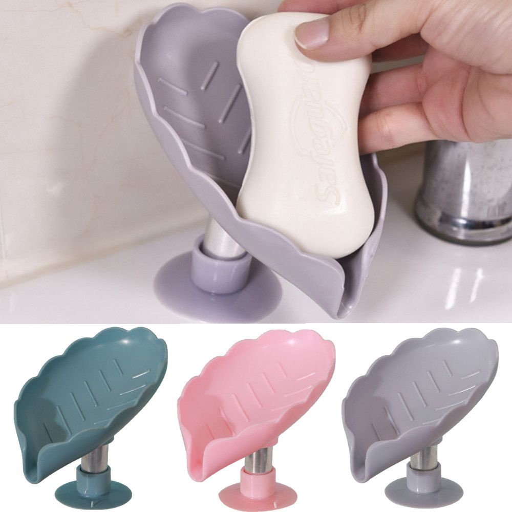 Giá Đỡ Xà Phòng Hình Lá Sen Có Giác Hút Gắn Tường Không Cần Khoan Lỗ Đa Năng