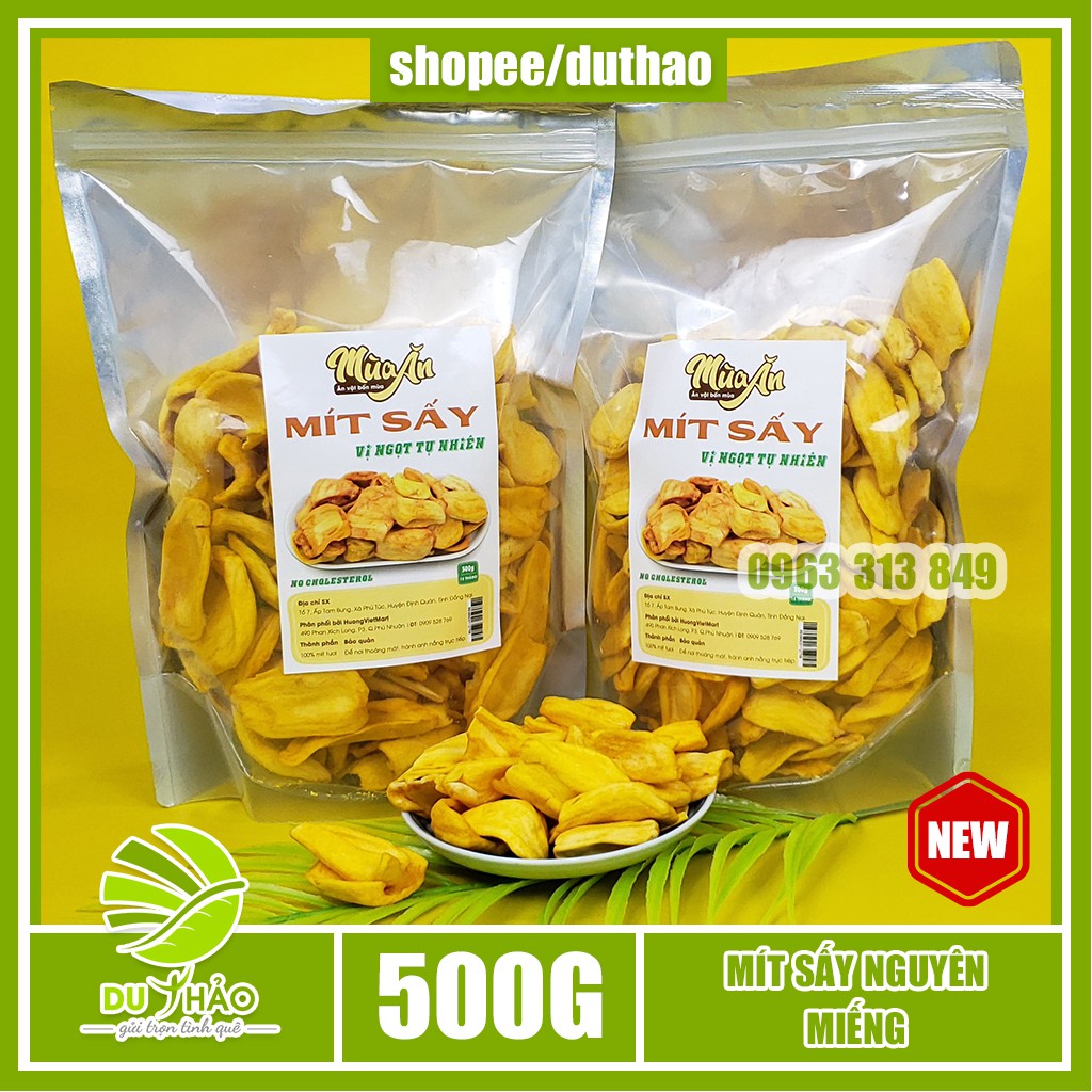 Mít Sấy Giòn Hàng Nguyên, Cánh Dày giòn ngọt túi 500g có giấy VSATTP xuất xứ rõ ràng, ăn vặt Sài Gòn