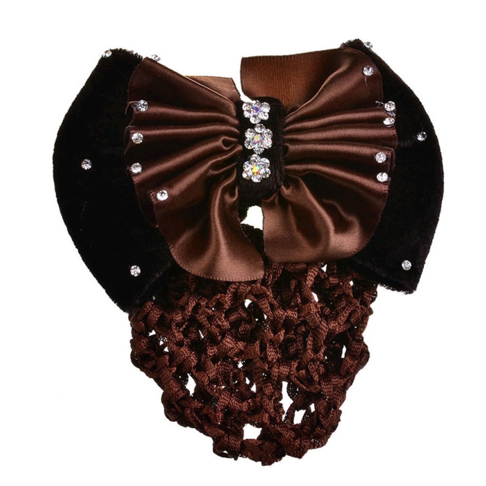 Lưới búi tóc bọc vải satin đính đá thời trang dành cho nữ