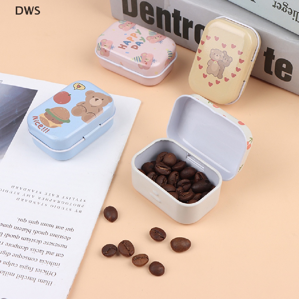 Dws Hộp Thiếc Mini Đựng Trang Sức / Đồng Xu / Đồ Trang Sức Hình Chú Gấu