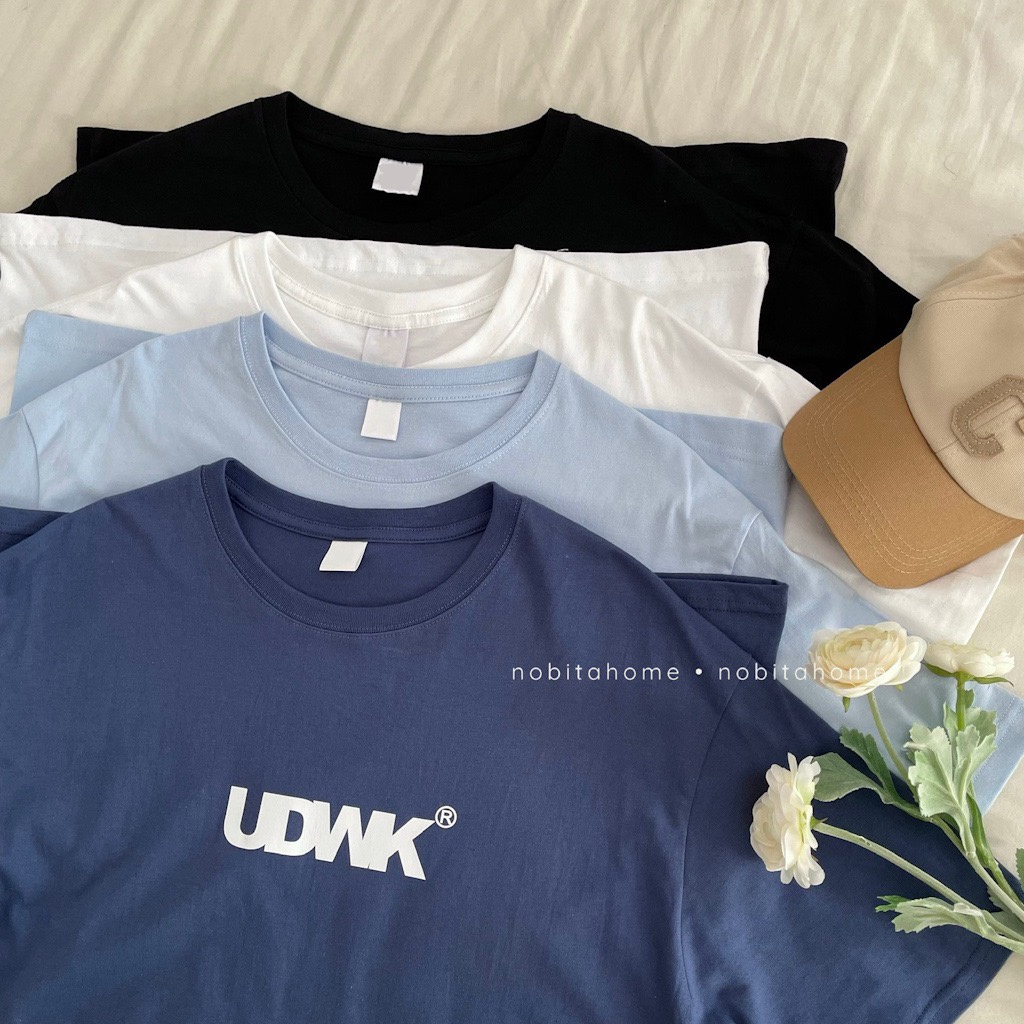 NOBITA HOME - Áo thun tay ngắn 100% cotton in chữ UDWK 7699