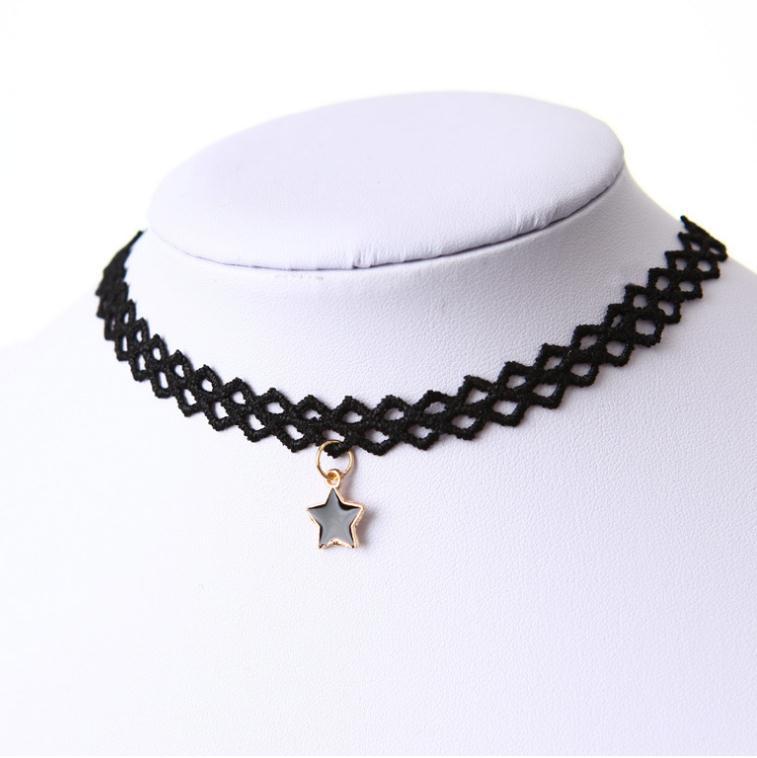 Vòng Cổ Choker Ren Mặt Ngôi Sao Năm Cánh Xinh Xắn Cho Nữ