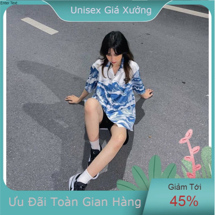Áo Sơ Mi Tay Ngắn Unisex Cổ Bẻ Phong Cách Hàn Quốc Freesize