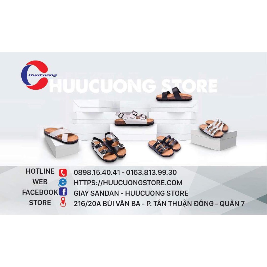 Dép sandal 2 quai da pu đen đế trấu | BigBuy360 - bigbuy360.vn