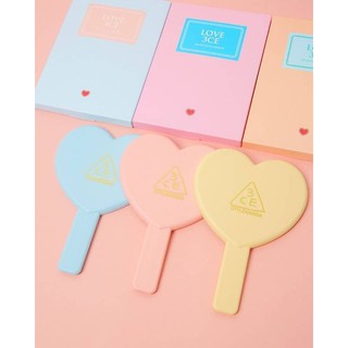 [SẴN]Gương cầm tay Love 3ce Heart Hand Mirror #Pink