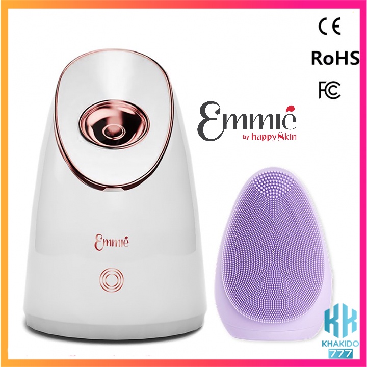 Combo Máy Xông Mặt Cấp Ẩm Sâu Nano Ion Emmie &amp; 1 Máy Rửa Mặt Emmie Massage Sạch Sâu Se Khít Lỗ Chân Lông Emmié