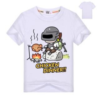 SALE- New Funny Boy Summer Top Chicken Dinner T-shirt Boy Summer Short Tay áo ngắn PUBG