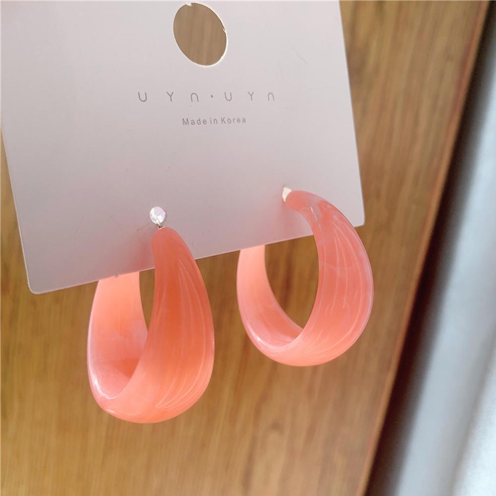 Khuyên Tai Acrylic Hình Chữ C Phong Cách Vintage Thời Trang Cho Nữ